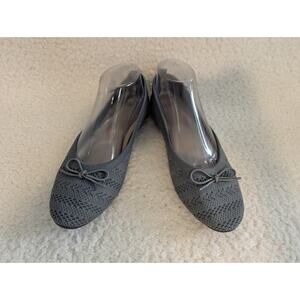 Women's Flats Shoes Dress Round Toe Ballet Comfortable Crochet Lace Gray - Sz 9